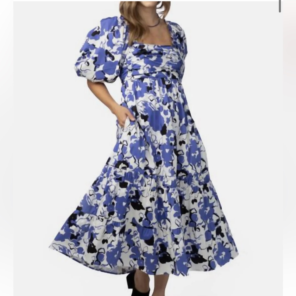 Crosby By Mollie Burch Emerson Indigo Blooms Dress Maxi